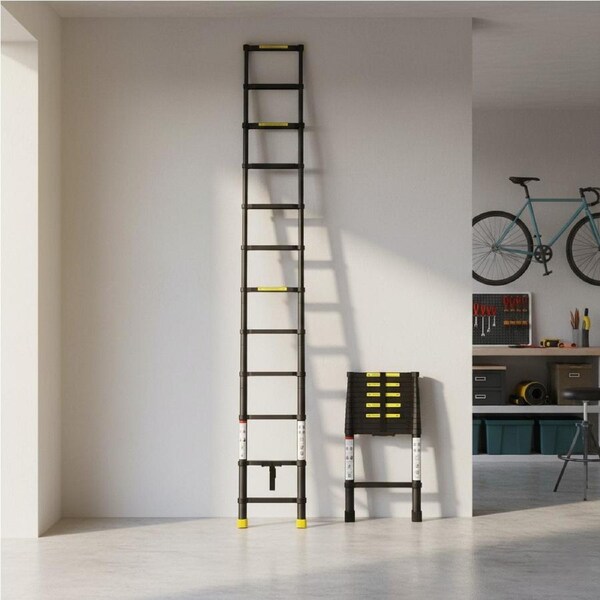Traderight Multipurpose Step Ladder Telescopic Aluminium Extension Platform 3.8m