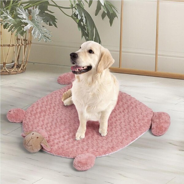Pawz Pet Bed Cat Calming Beds Dog Squeaky Toys Cushion Puppy Kennel Mat Pink L