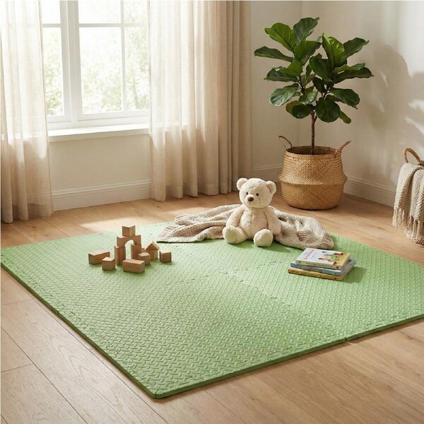 BoPeep 4Pcs Kids Play Mat EVA Interlocking Tiels 60x60cm - Green