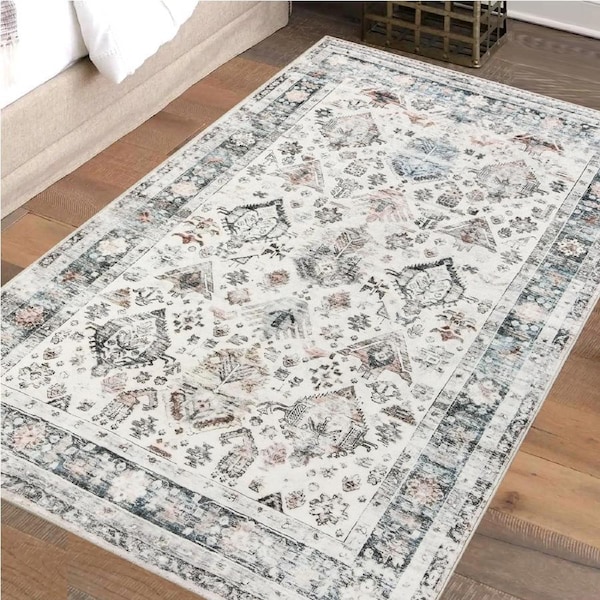 Marlow Floor Rug 200cm x 230cm Washable Vintage Short Pile