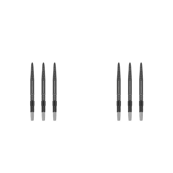 6pc Target Swiss DX Diamond Grip Steel-Tip Durable Dart Points 35mm Black