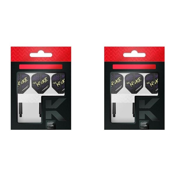 6pc Target Luke The Nuke Littler K-Flex Durable Dart Flight & Shaft No.6 Short
