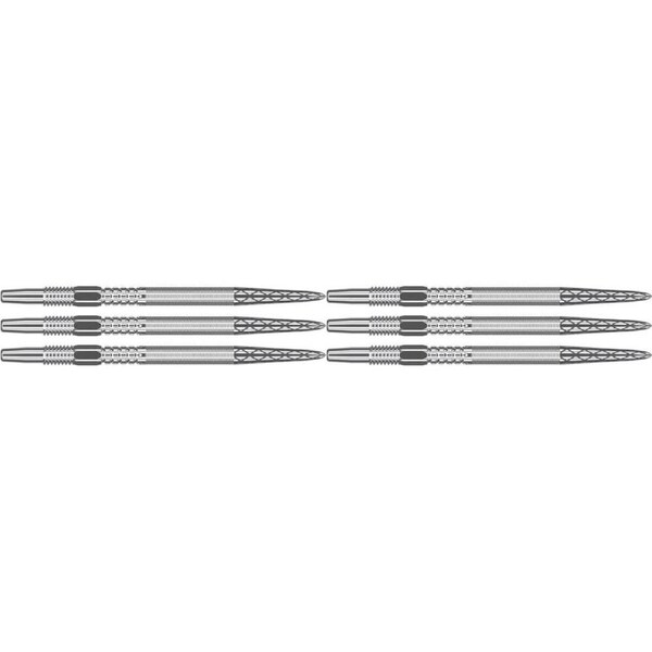 6pc Target Swiss DX Diamond Grip Steel-Tip Durable Dart Points 26mm Silver