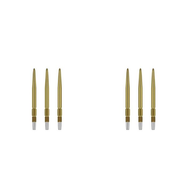 6pc Target Swiss Steel Tip Interchangeable Dart Point Pocket Size 26mm Gold