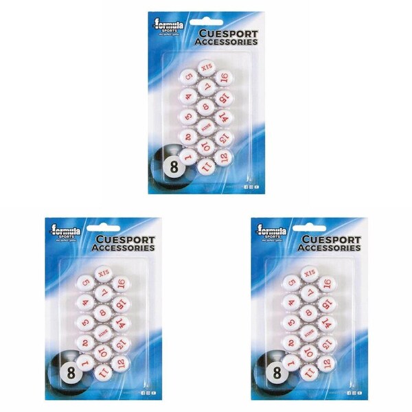 48pc Formula Sports Kelly Pool Marbles Cue Sport Accessories Pool Set White