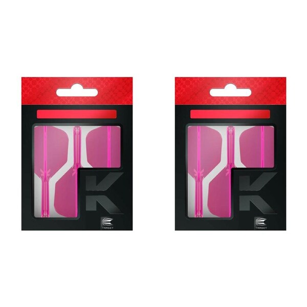 6pc Target K-Flex No 6 Durable Dart Flight & Shaft Medium 33mm Neon Pink