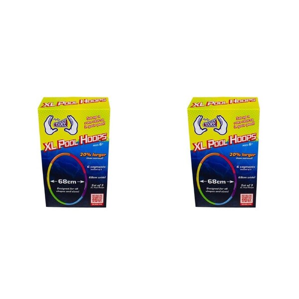 6pc Cooee XL Pool Hoops 68cm Underwater Floating Hoops Pool Toys Kids 6y+