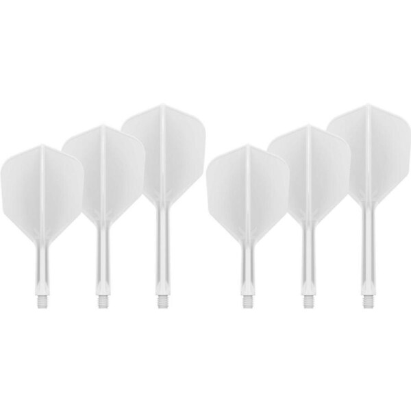 6pc Target K-Flex No 2 Durable Dart Flight & Shaft Intermediate 26mm White