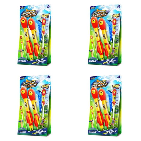 4PK Stunt Flyer Lanard Rippin Whistling Rockets w/ Launcher Flying Toy Kids 6y+