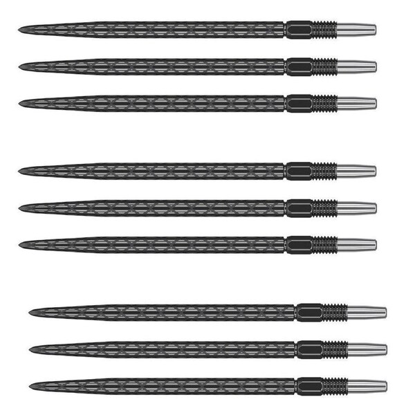 9pc Target Swiss Diamond Pro Steel Tip Quick-Change Dart Points 40mm Black
