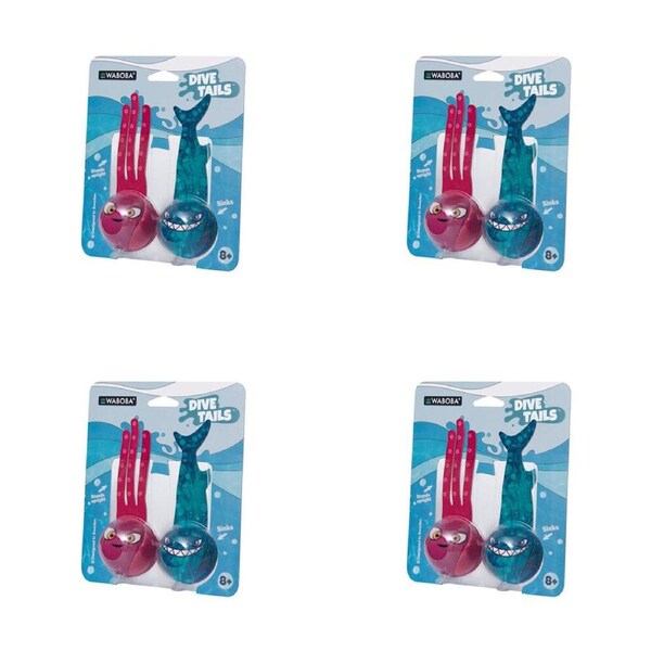 4PK Waboba Dive Tails Pool Games Fun Diving Toys Kids/Children Assorted 8y+