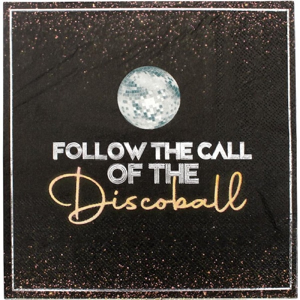 Silver Disco Ball Large Napkins / Serviettes (Pack of 12)