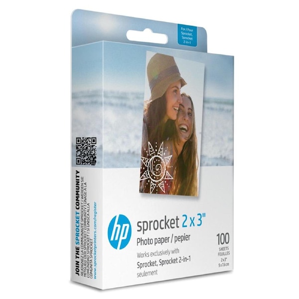 100x Pack Genuine HP Sprocket 2"x3" Premium Zink Sticker Photo Paper [HPIZ2X3100]