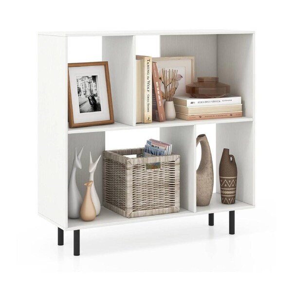 Costway Open Shelf Bookcase Cube Bookshelf Cabinet Freestanding Book Display Rack White