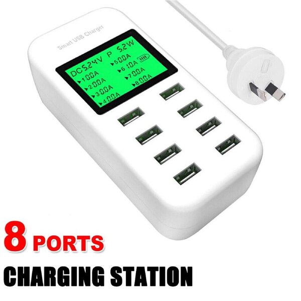 OZNALA USB Hub Charging Station 8 port Phone Charger Multi Dock Charger Power Adapter