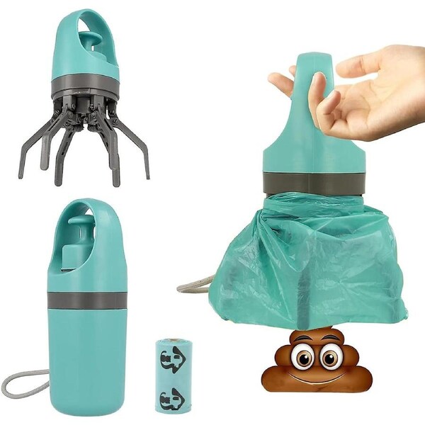 SDIGV Dog Pooper Scooper, Portable No Touch Poop Scooper for Small Medium Large Dogs, Dog Waste Pick-up Cleaner with 15PCS Bag Attachment and Leak-Pro