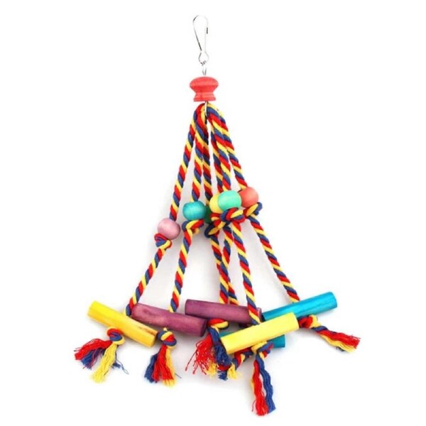 Parrot Chew Toy Colorful Bird Plaything Unique Parrot Hanging Toy for Finches Budgie Macaws