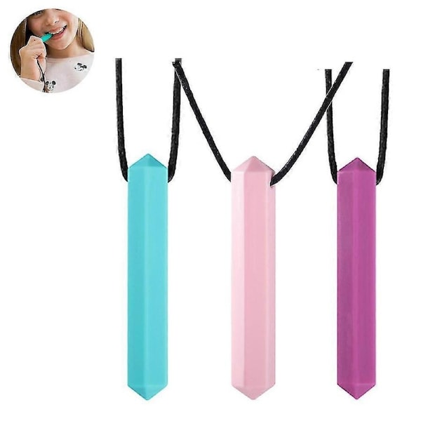 Chew Crayon Sensory Necklace - Silicone Chewy Toys (3 Pcs)