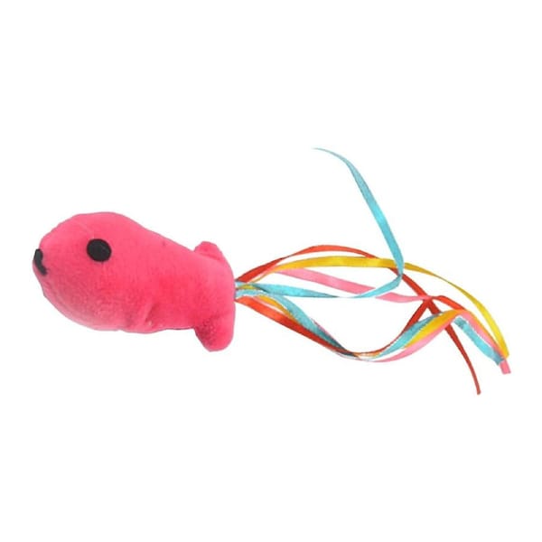 10 x Cat Toy Colorful Ribbon Fish Shape Playing Teaser Pet Interactive Plush Toy for Kitten