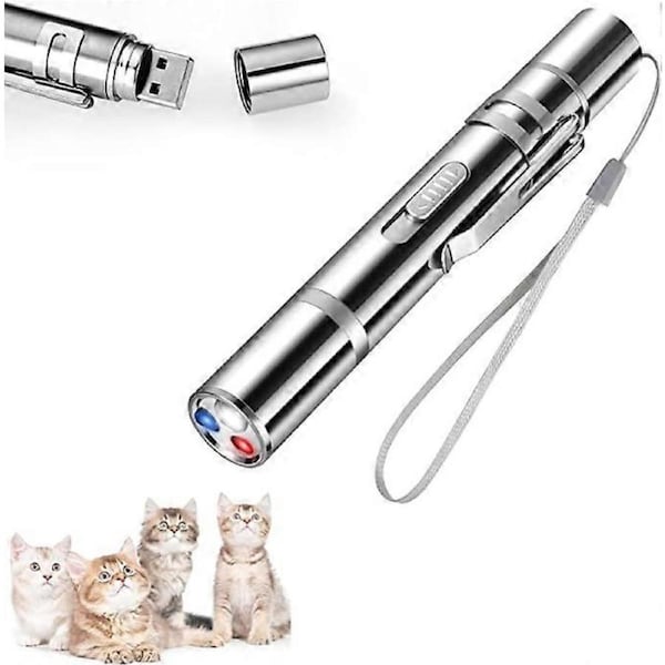 Cat Dog Red Pointer Light Toy,Cat Toys Cat Dog Interactive Toy, USB Rechargeable LED Cat Pen Light, Pet Scratching Practice Chase Training Tool