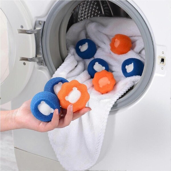20pcs Washing Machine Hair Catcher Pet Hair Remover Anti-winding Lint Catcher Balls Washing Machine Hair Remover Cleaning Dryer Ball,blue,orange