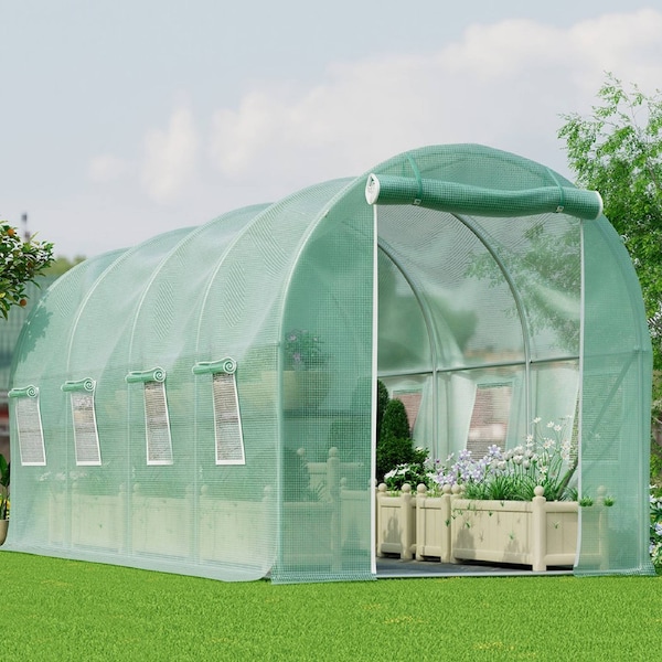 Lambu Greenhouse Walk-In Green House Shed Storage Hoop Tunnel Polytunnel PE 4m
