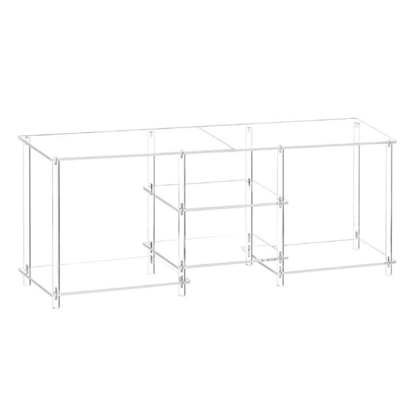 MIUZ Acrylic TV Stand - Transparent, Durable Media Console with Storage for TVs, Consoles & Décor