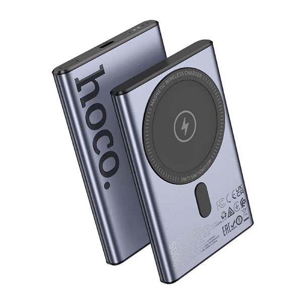 HOCO Q32 Magnetic Power Bank 5000mAh - 20W Fast Charging PD Type-C - Metal Grey