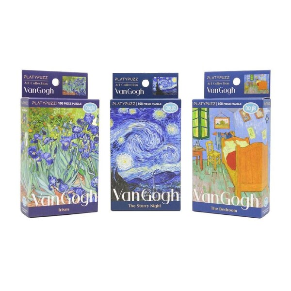 3pc Platypuzz Jigsaw Puzzle Van Gogh Famous Stunning Art Set 108 Pieces
