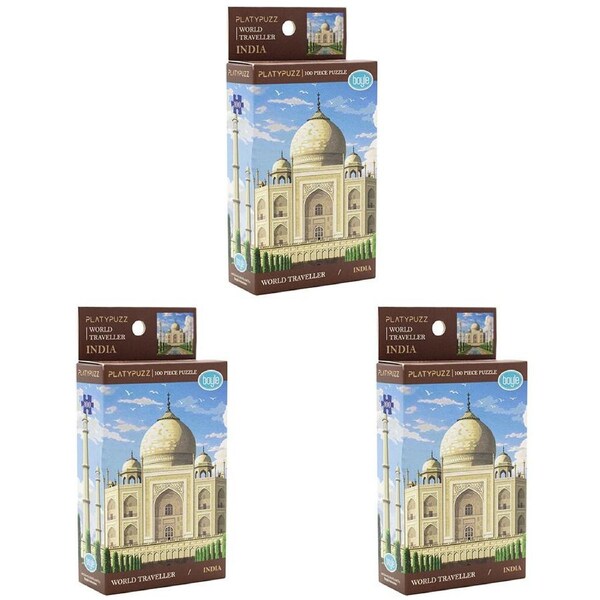 3PK Platypuzz Jigsaw Puzzle World Traveller 100pcs - Taj Mahal India 20x20cm