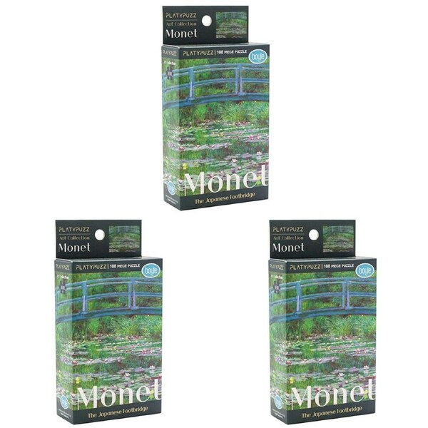 3PK Platypuzz Jigsaw Puzzle Claude Monet 108 Pieces - The Japanese Footbridge