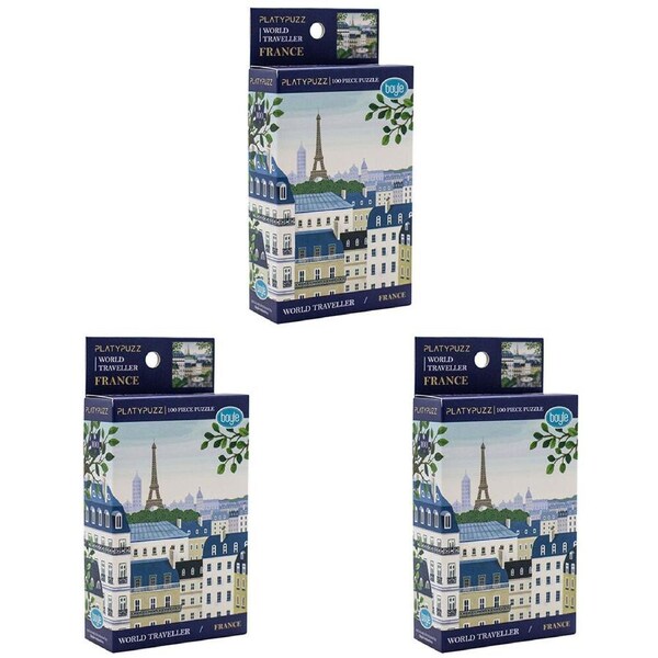 3PK Platypuzz Jigsaw Puzzle World Traveller 100 Pieces - France - 20x20cm