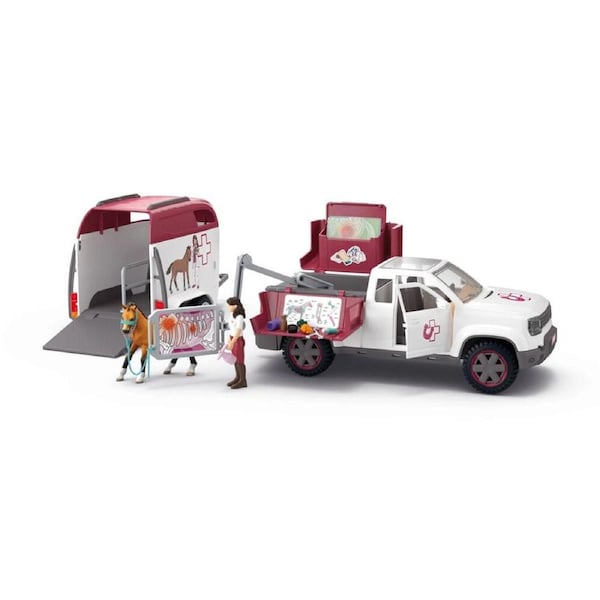 Schleich Mobile Vet Vehicle w/ Trailer Figure Toy Kids/Children Playset 5y+
