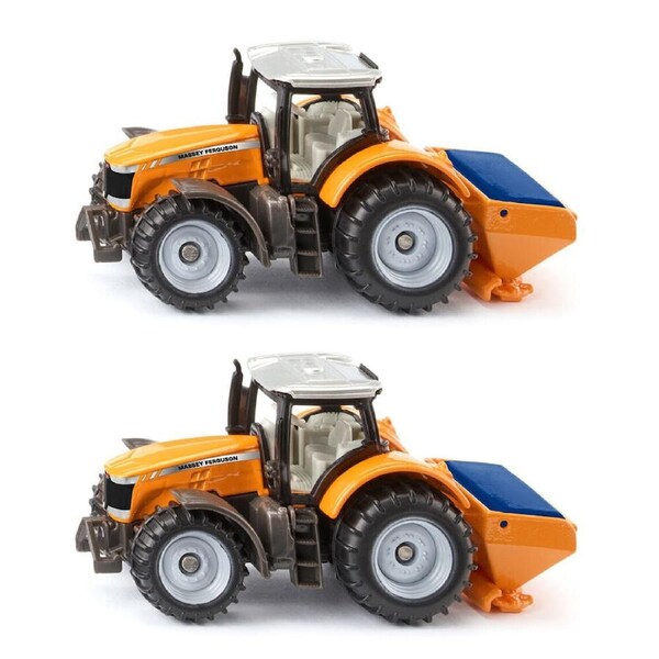 2PK Siku Orange Massey Ferguson w/ Salt Spreader Vehicle Kids/Children Toy 3y+