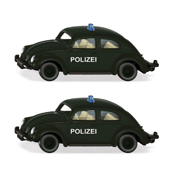 2PK Siku Black VW Beetle Police Car Diecast Vehicle Kids/Children Play Toy 3y+