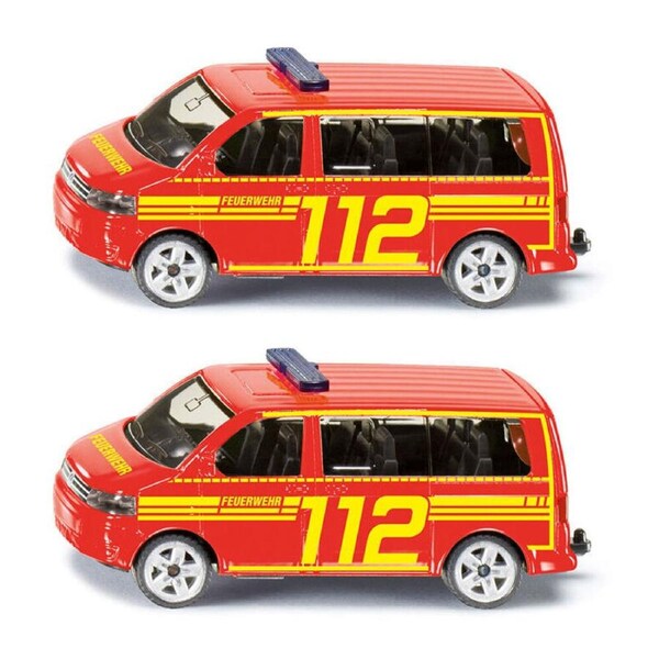 2PK Siku Orange VW T5 Fire Command Car Diecast Vehicle Kids/Children Toy 3y+