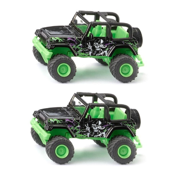 2PK Siku Green Jeep Big Wheel Car Diecast Vehicle Kids/Children Play Toy 3y+