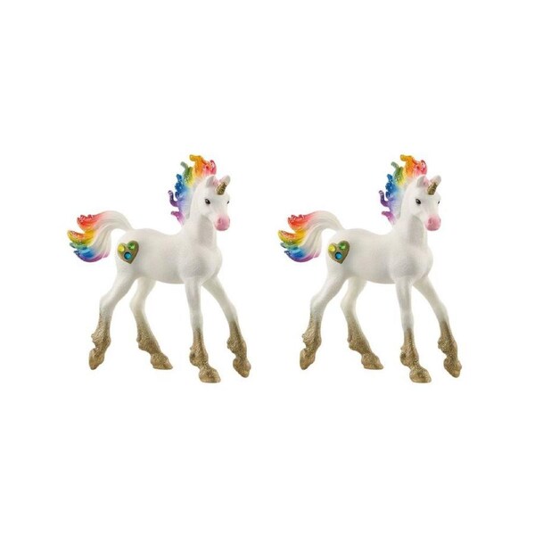 2PK Schleich Unicorn Foal Iris Animal Figure/Sculpture Kids Educational Toy 3y+