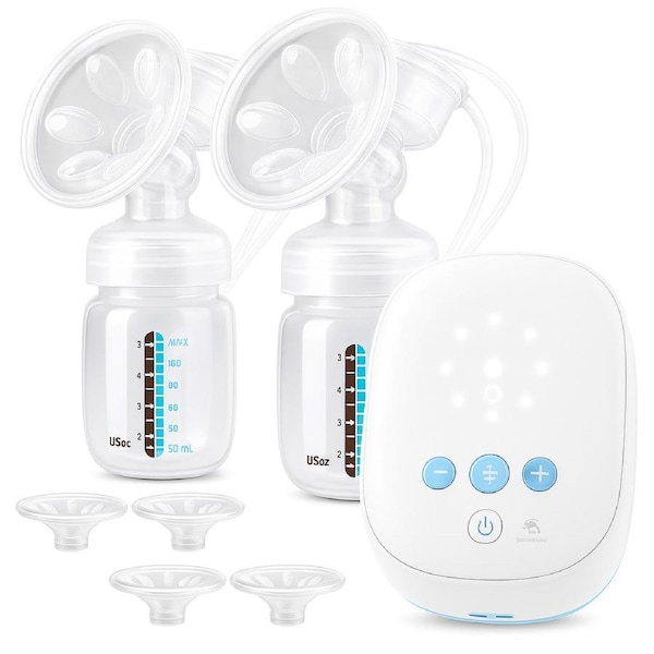 ADVWIN Double Electric Breast Pump, Portable Breast Pump Double with 4 Size Flanges, 2 Modes & 8 Levels, Ultra-Quiet and Pain Free Breast Pump