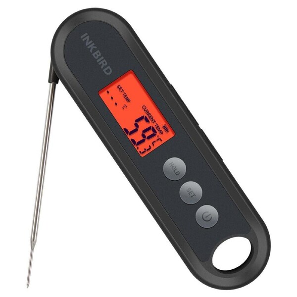 Digital Cooking Thermometer BBQ Meat Smoker Magnetic Black LCD Alarm ?/?