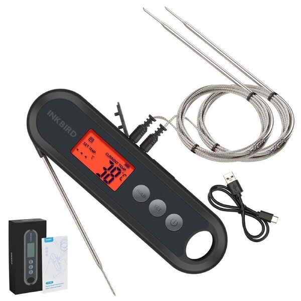 Meat Thermometer BBQ Magnetick Large LCD Alarms Stewing Frying Grilling