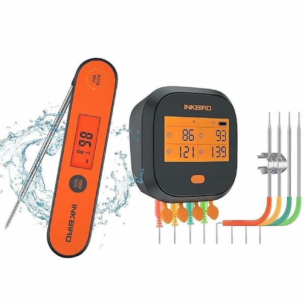 WIFI Meat BBQ Thermometer 4T Rechargeable + Digital Fast Read Pen IHT1P