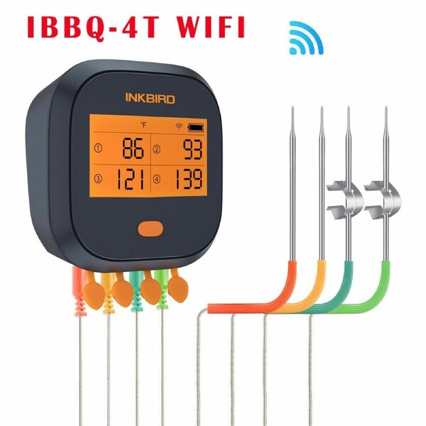 BBQ Thermometer IBT-4T WIFI Rechargeable 2000mAh Dual Alarm Data Storage