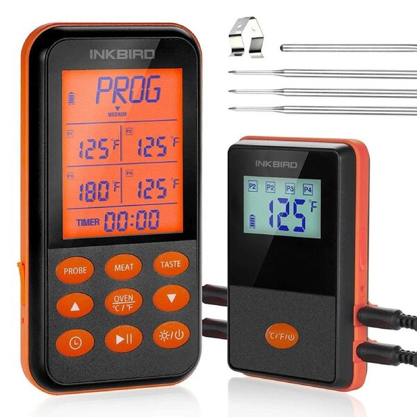 Wireless BBQ Meat Thermometer Rechargeable IRF4S 1500ft Grill Oven Food