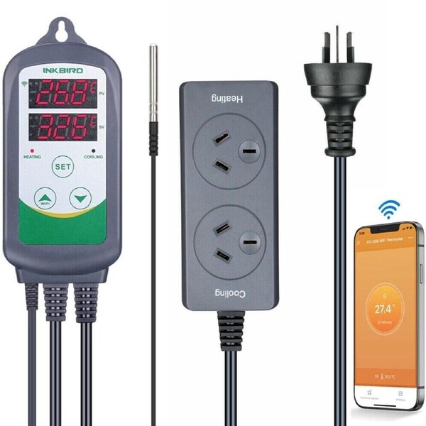 308 WIFI Prammable Thermostat Heat Cool App Remote Temp Controller AU