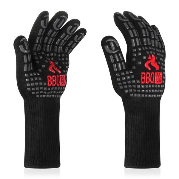 BBQ Grill Gloves Fireproof 800? Extreme Heat Resistant Silicone Non-Slip Oven AU