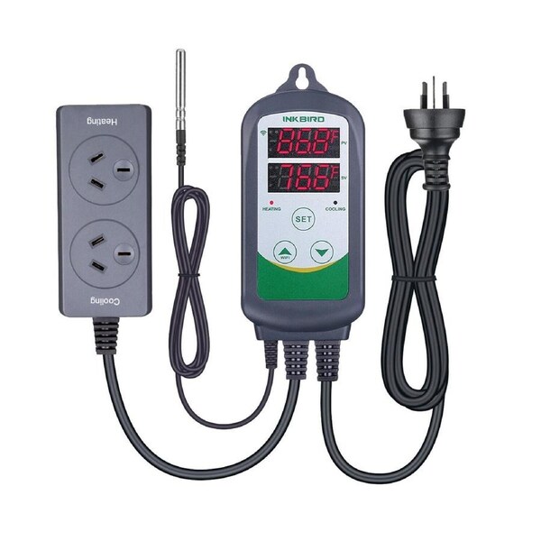Pre-wired Digital Temperature Controller Dual Stages Heat Cool Swtich AU