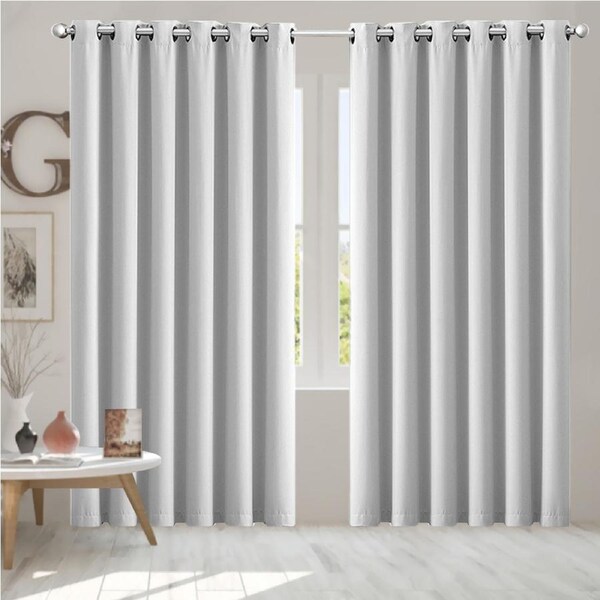 Marlow 2x Blockout Curtains Panels 3 Layers Eyelet Room Darkening 240x230cm Grey