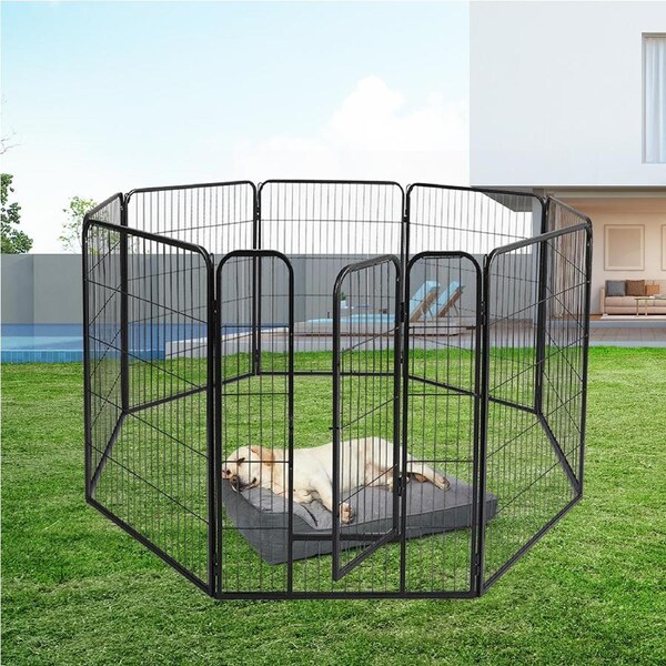 8 Panel PaWz Pet Dog Playpen Pet Cage Fence 24" Height