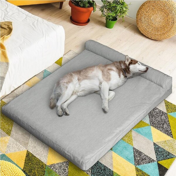 Pawz Pet Bed Memory Foam Orthopedic Waterproof Washable Grey XXL